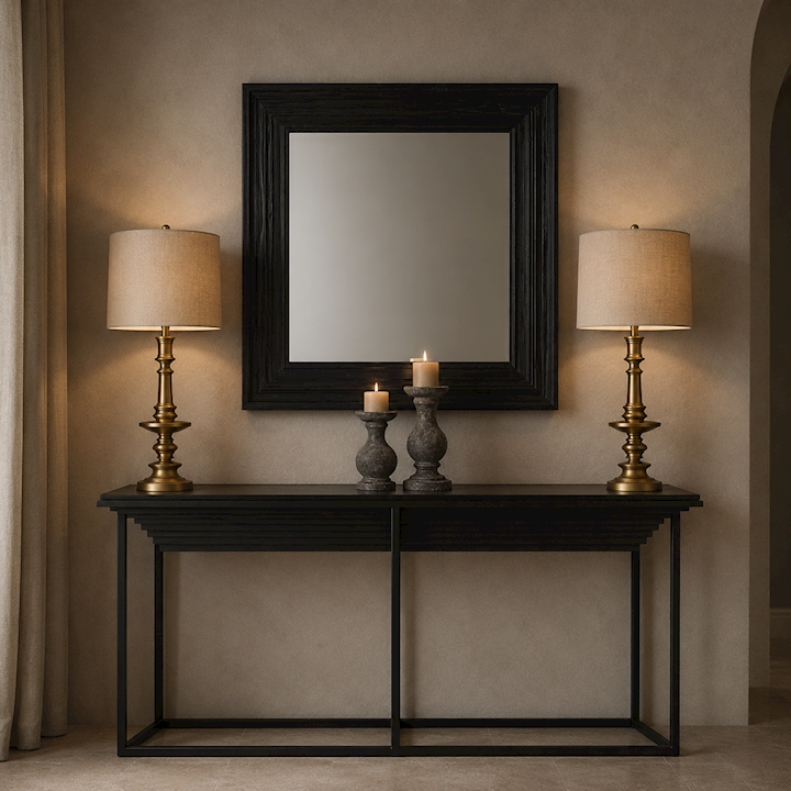 *BLACK CONSOLE TABLE 134x32x82cm